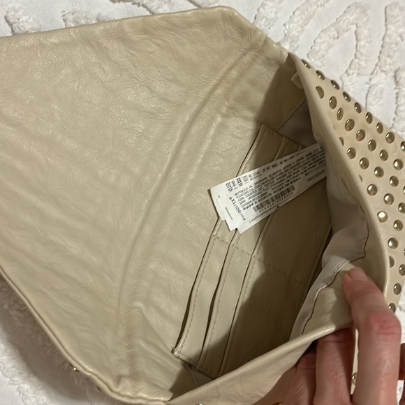 Zara Cream Clutch with Metal Studs - Picture 6 of 11